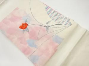 椿模様織出し名古屋帯